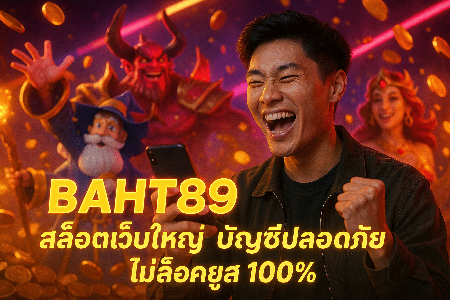 BAHT89 สล็อตเว็บใหญ่ บัญชีปลอดภัย ไม่ล็อคยูส 100%